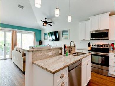 open plan kitchen and living room